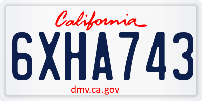 CA license plate 6XHA743