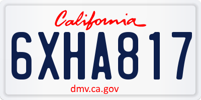 CA license plate 6XHA817
