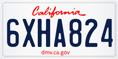 CA license plate 6XHA824