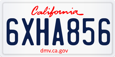 CA license plate 6XHA856