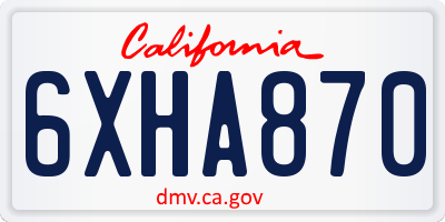 CA license plate 6XHA870
