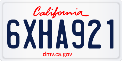 CA license plate 6XHA921