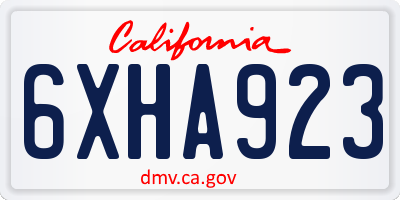 CA license plate 6XHA923