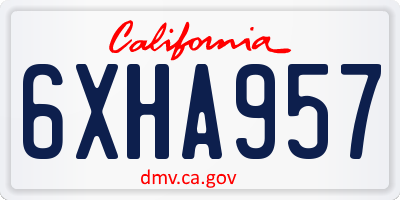 CA license plate 6XHA957