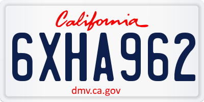 CA license plate 6XHA962