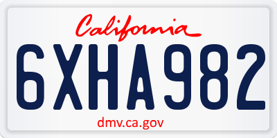 CA license plate 6XHA982