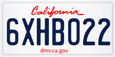 CA license plate 6XHB022