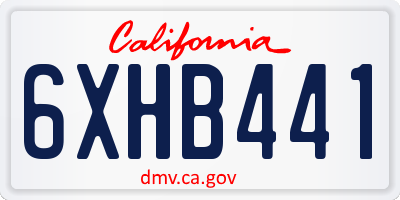 CA license plate 6XHB441