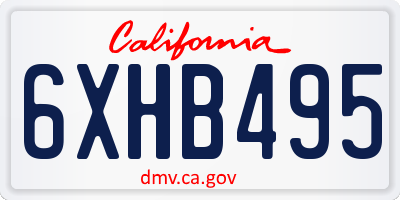 CA license plate 6XHB495