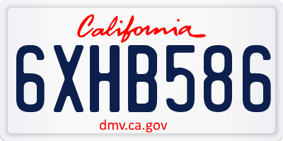 CA license plate 6XHB586