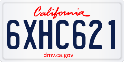 CA license plate 6XHC621