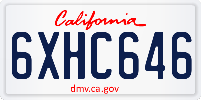 CA license plate 6XHC646