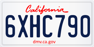 CA license plate 6XHC790