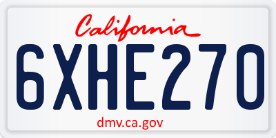 CA license plate 6XHE270