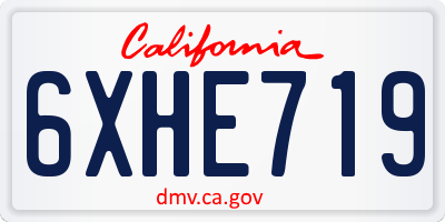 CA license plate 6XHE719