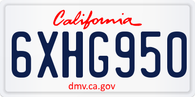 CA license plate 6XHG950