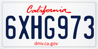 CA license plate 6XHG973