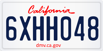 CA license plate 6XHH048