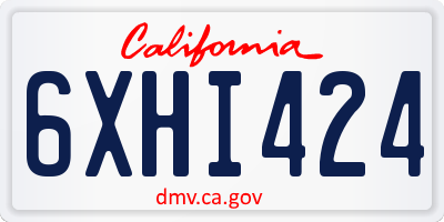 CA license plate 6XHI424