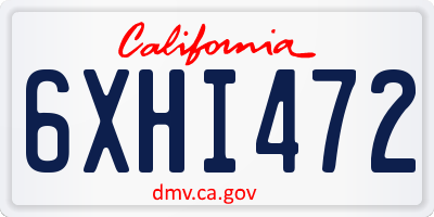CA license plate 6XHI472