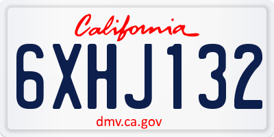CA license plate 6XHJ132