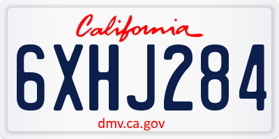 CA license plate 6XHJ284