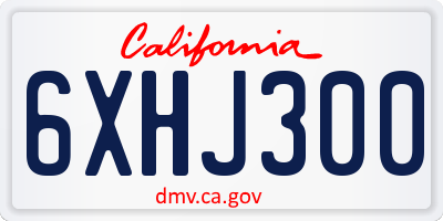CA license plate 6XHJ300