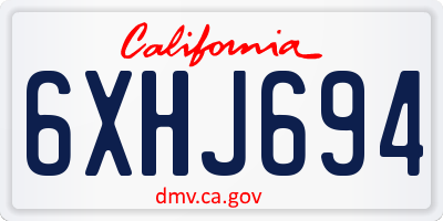 CA license plate 6XHJ694
