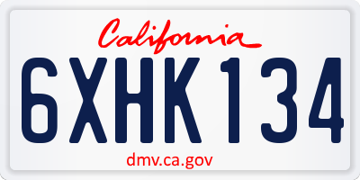 CA license plate 6XHK134
