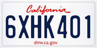 CA license plate 6XHK401