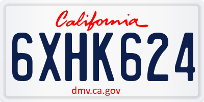 CA license plate 6XHK624