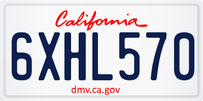 CA license plate 6XHL570