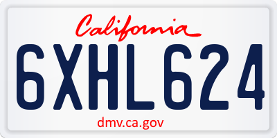 CA license plate 6XHL624