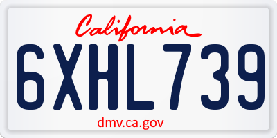 CA license plate 6XHL739