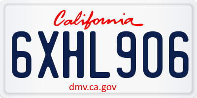CA license plate 6XHL906