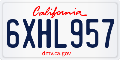 CA license plate 6XHL957
