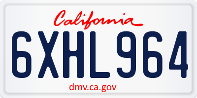 CA license plate 6XHL964