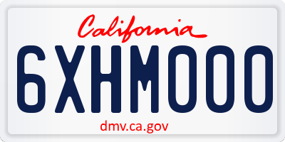 CA license plate 6XHM000