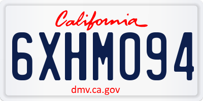 CA license plate 6XHM094