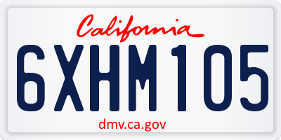 CA license plate 6XHM105