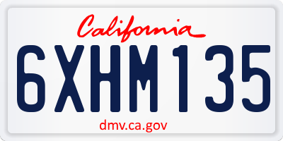 CA license plate 6XHM135