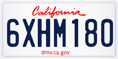 CA license plate 6XHM180