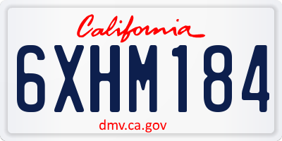 CA license plate 6XHM184