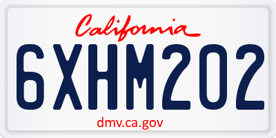 CA license plate 6XHM202