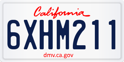 CA license plate 6XHM211