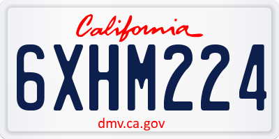 CA license plate 6XHM224