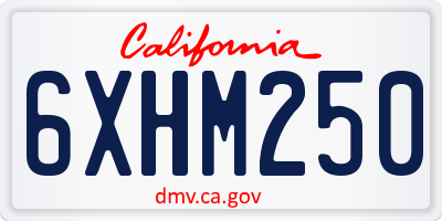 CA license plate 6XHM250