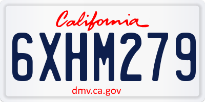 CA license plate 6XHM279
