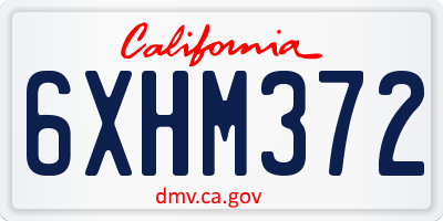CA license plate 6XHM372