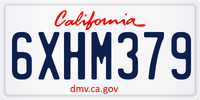CA license plate 6XHM379